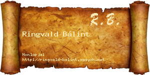 Ringvald Bálint névjegykártya